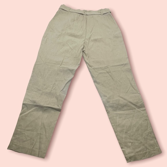 HAVE| NWT Linen paper bag waist belted pants SZ L - Picture 5 of 8